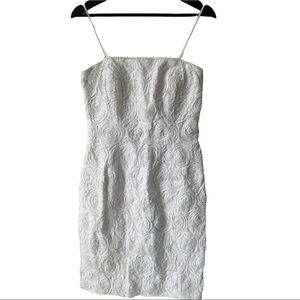 CALVIN KLEIN Women’s White Rose Cotton Tank Dress Size 4 Removable Straps